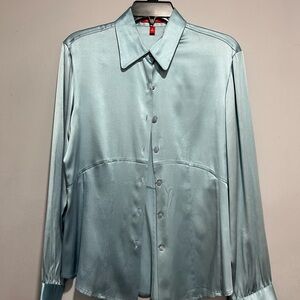 Anne Klein Light Blue Satin Blouse